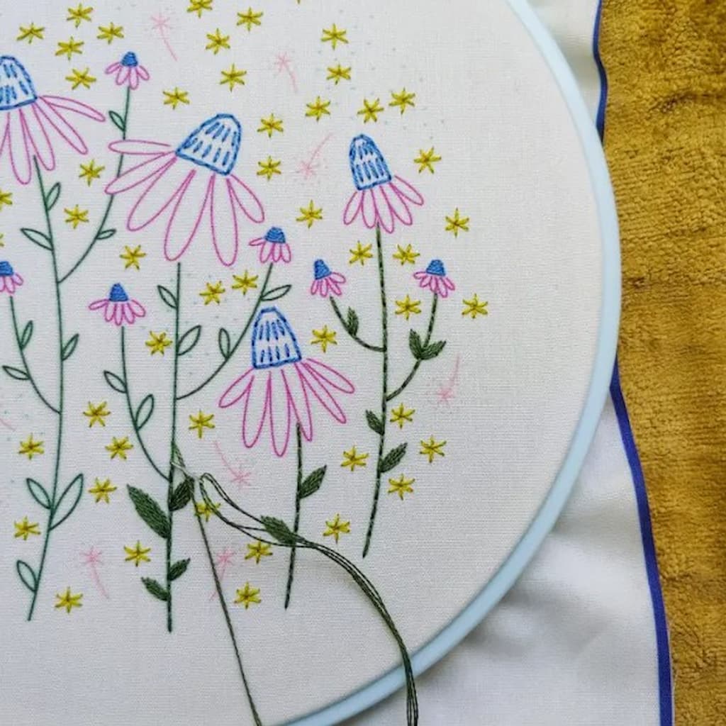 Cozyblue Coneflower Magic Embroidery Kit - Paradise Fibers