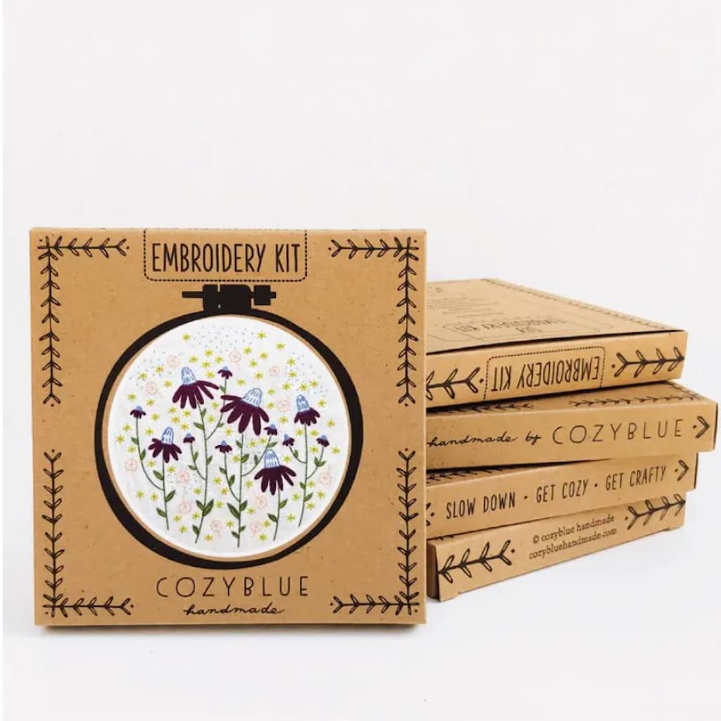 Cozyblue Coneflower Magic Embroidery Kit - Paradise Fibers