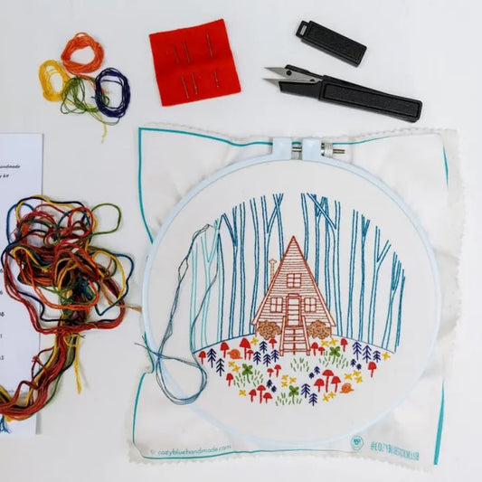 Cozyblue Cozy Cabin Embroidery Kit - Paradise Fibers