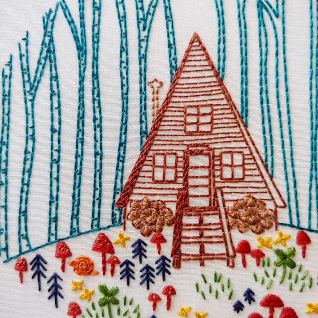 Cozyblue Cozy Cabin Embroidery Kit - Paradise Fibers