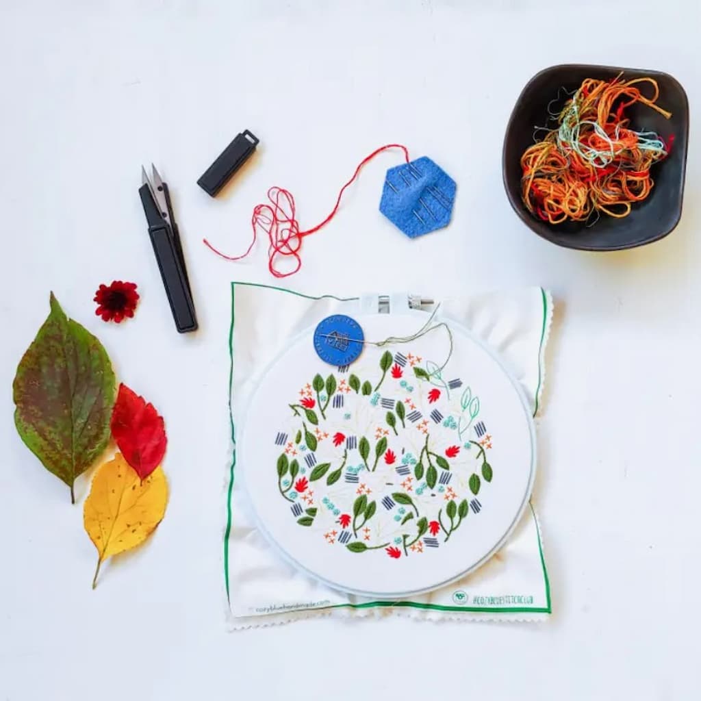 Cozyblue Forest Floor Embroidery Kit - Paradise Fibers