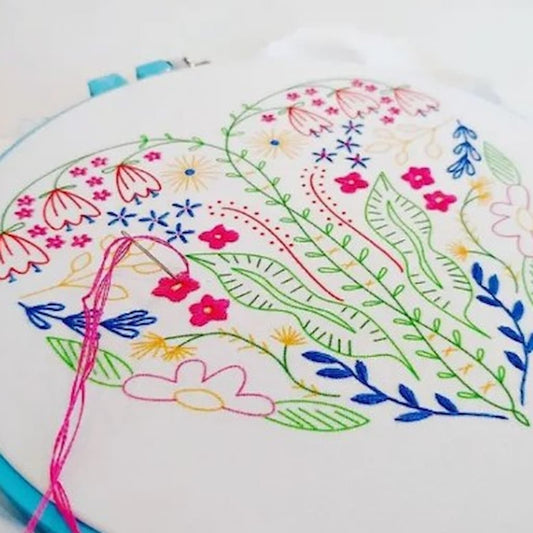 Cozyblue Full Heart Embroidery Kit - Paradise Fibers