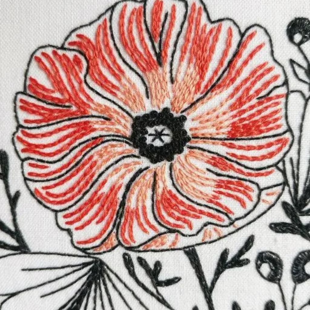 Cozyblue Poppy Power Embroidery Kit - Paradise Fibers