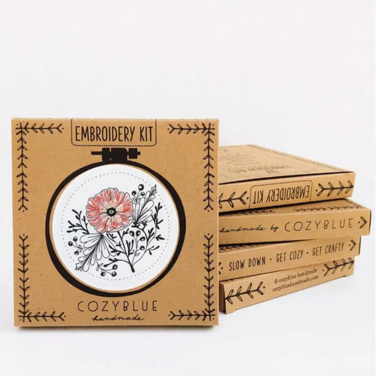 Cozyblue Poppy Power Embroidery Kit - Paradise Fibers