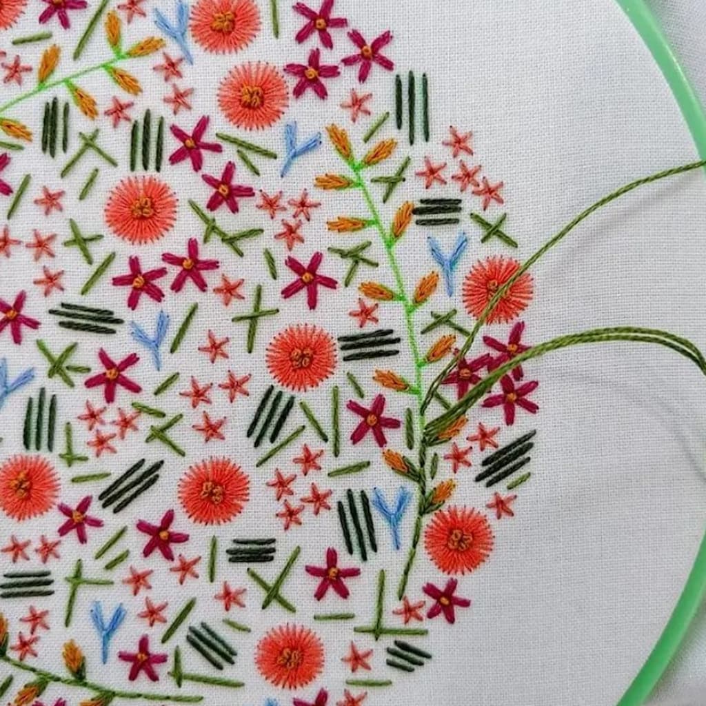 Cozyblue Wildflower Meadow Embroidery Kit - Paradise Fibers