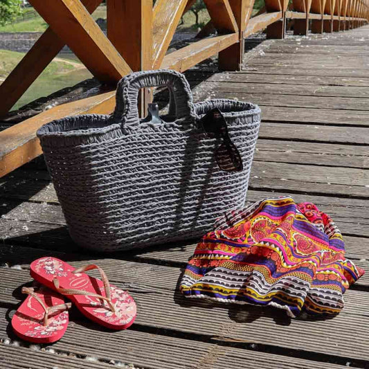 Hoooked | DIY Crochet Shopper Kit Stone Grey - Paradise Fibers