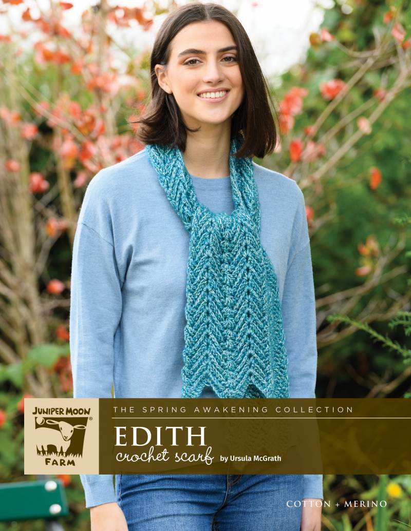 Juniper Moon Farm Edith Scarf Pattern Leaflet - Paradise Fibers