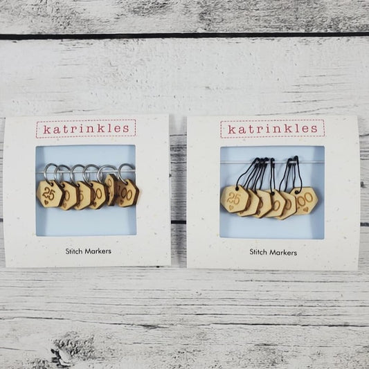 Katrinkles Stitch Marker Set | Cast On Counting Numbers - Paradise Fibers