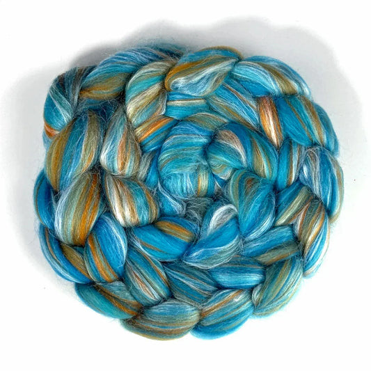 Kingfisher - Merino & Tussah Silk Fiber Top Blend