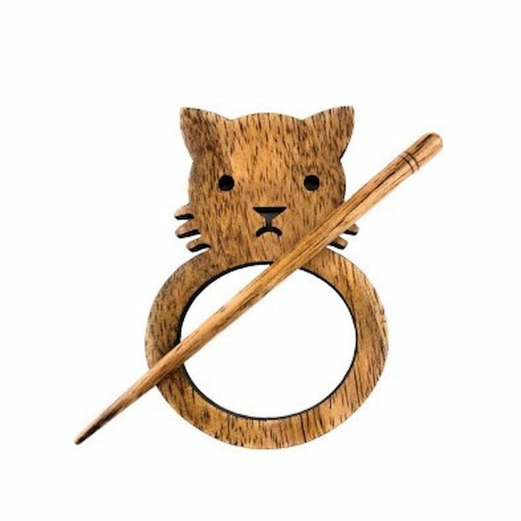 LYKKE Kitty Wood Shawl Pin - Paradise Fibers
