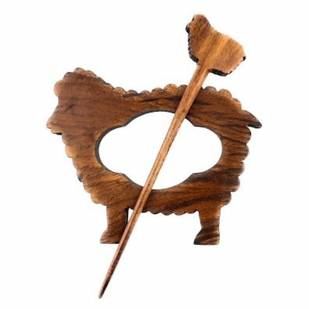 LYKKE Sheep Wood Shawl Pin - Paradise Fibers