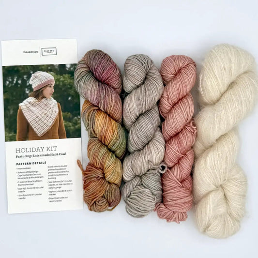 Malabrigo 2025 Holiday Kit – Entramado Hat & Cowl - Paradise Fibers