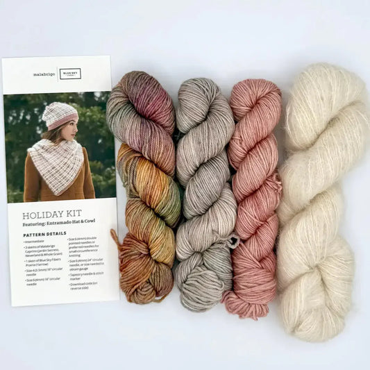 Malabrigo 2025 Holiday Kit – Entramado Hat & Cowl - Paradise Fibers