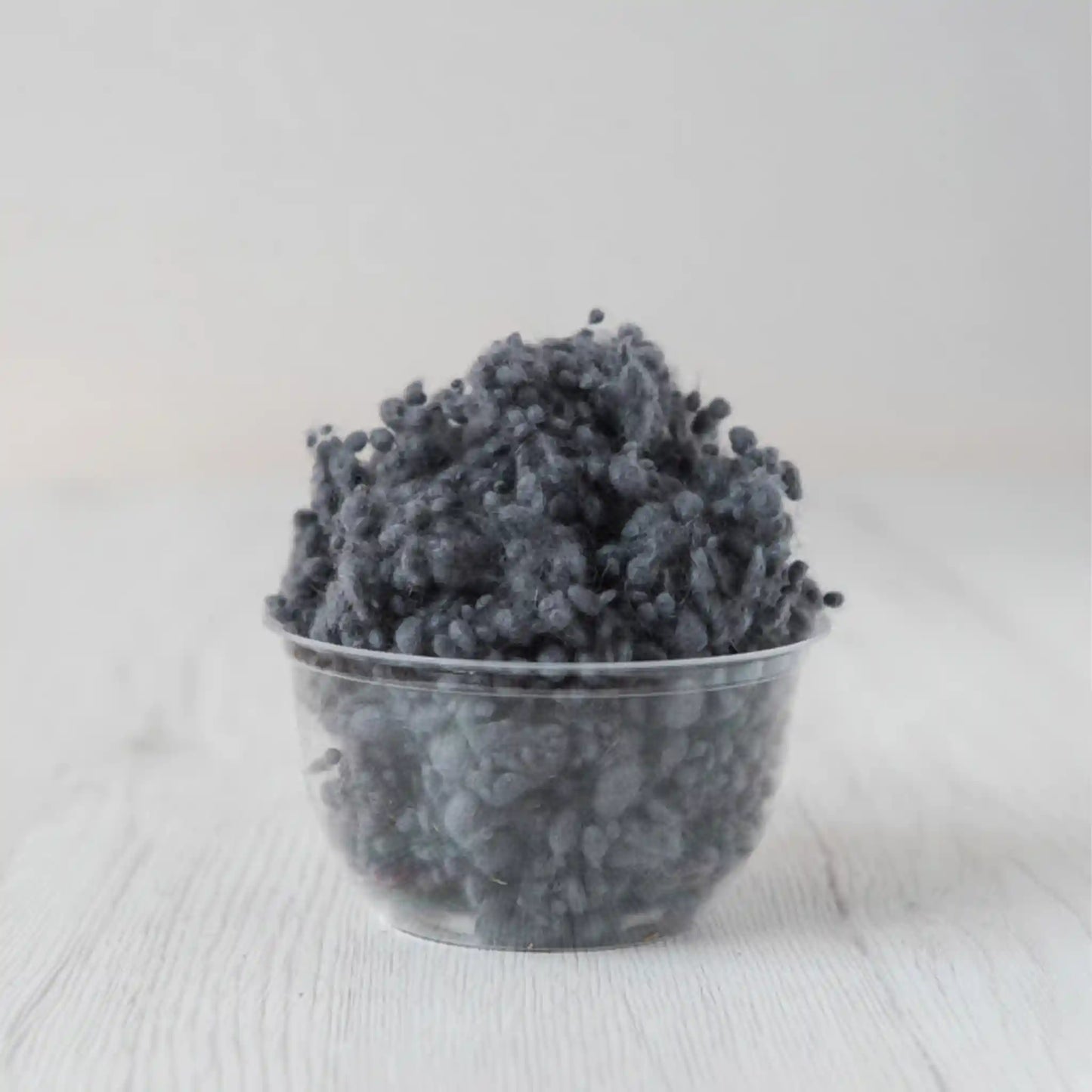 Merino wool nepps in Storm, small entangled fiber balls