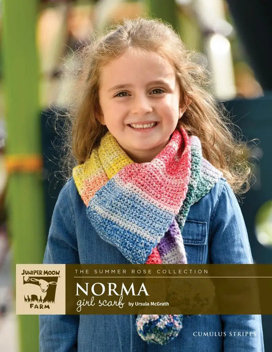 NORMA GIRL SCARF Pattern by Juniper Moon - Leaflet - Paradise Fibers