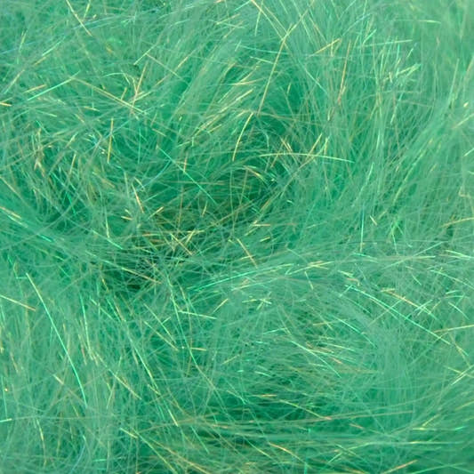 Close-up of Mint A13 Angelina fiber showing the iridescent strands