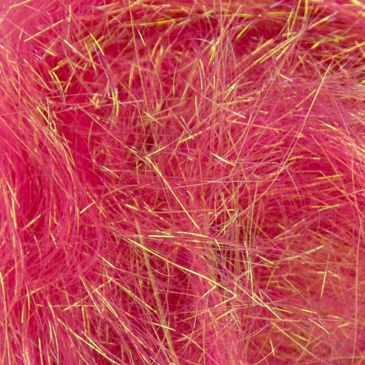 Close-up of Pink Tickle A14 Angelina fiber showing the iridescent strands