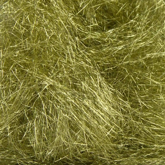 Close-up of Gold A2 Angelina fiber showing the metallic strands