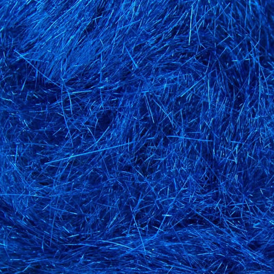 Close-up of Royal Blue A4 Angelina fiber showing the metallic strands
