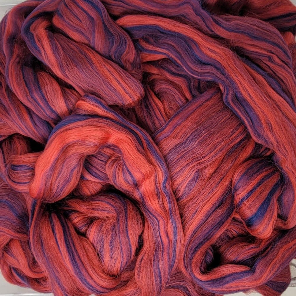 Paradise Fibers Multi - Colored Merino Wool Roving - Carnelian - Paradise Fibers