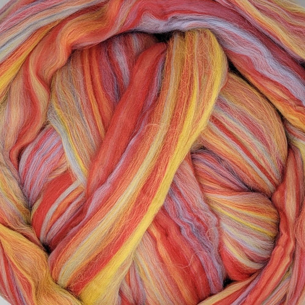 Paradise Fibers Multi - Colored Merino Wool Roving - Sunset - Paradise Fibers
