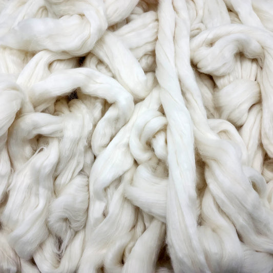 Paradise Fibers Pearly Polwarth - 50/50 Precious Pearl Infused Cellulose and Polwarth Top Micro Blend