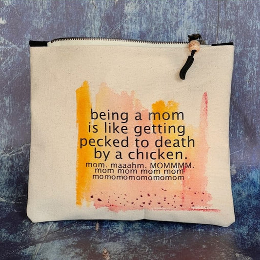 Pretty Clever Words Canvas Small Zippered Bag | Painted - Paradise Fibers