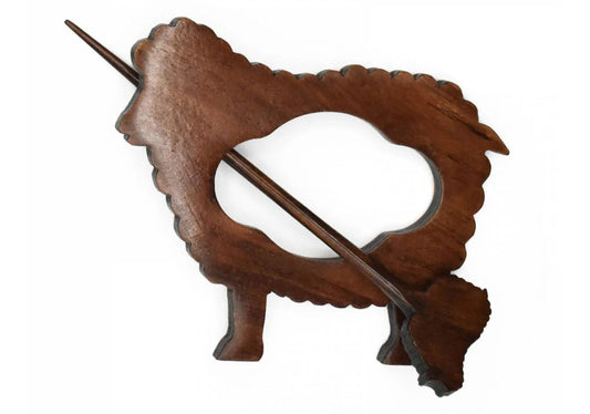 LYKKE Sheep Wood Shawl Pin