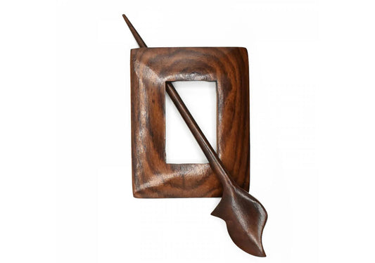 LYKKE Square Wood Shawl Pin
