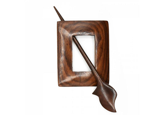 LYKKE Square Wood Shawl Pin