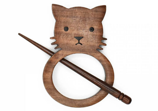 LYKKE Kitty Wood Shawl Pin