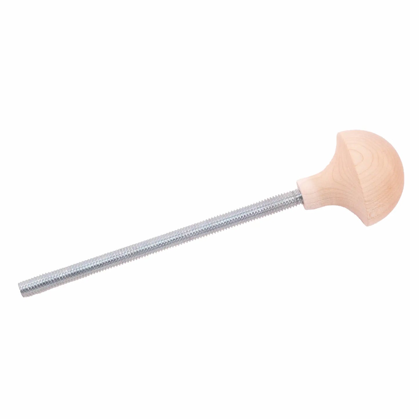 Threaded rob with shaped wooden turning knob attached on one end