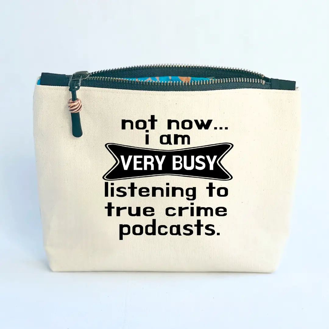 Pretty Clever Words Canvas Zippered Bag