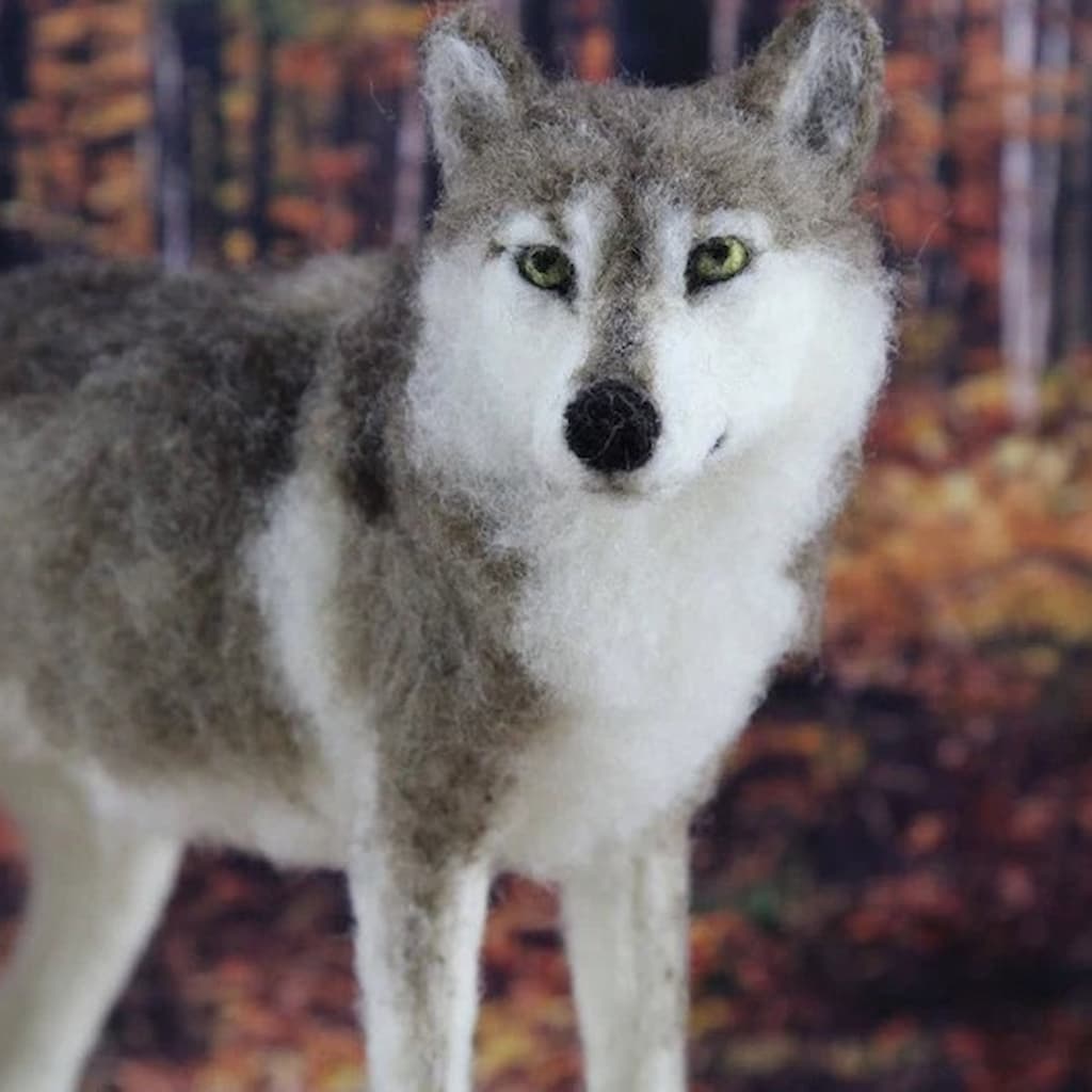 Winston the Wolf Needle Felting Kit - Paradise Fibers