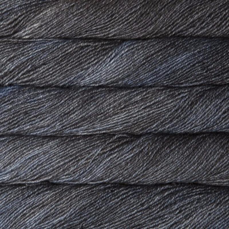 Malabrigo Dos Tierras DK Yarn in Cirrus Gray 845- a tonal dark grey colorway