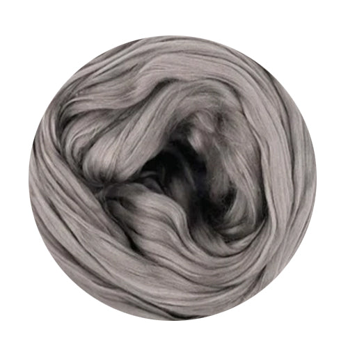 Color Beijing Grey. A medium dark shade of grey dyed mulberry silk top.
