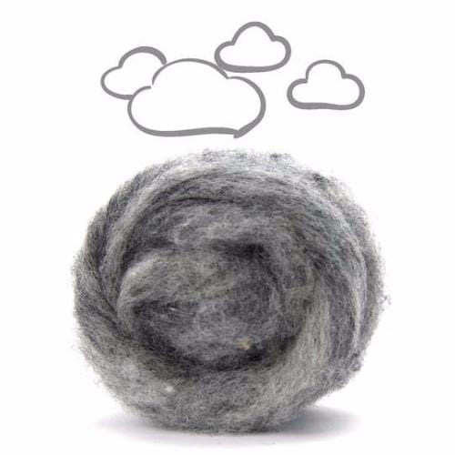 Paradise Fibers Carded Corriedale Wool Sliver - Five Days of Grey-Fiber-Fog-4oz-