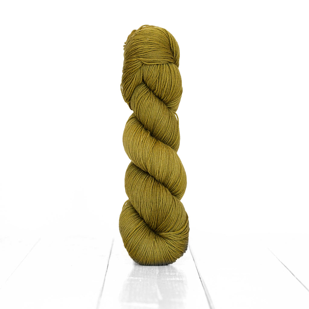  Color Fig, hand-dyed skein of yarn, rustic green color produced from natural figs.