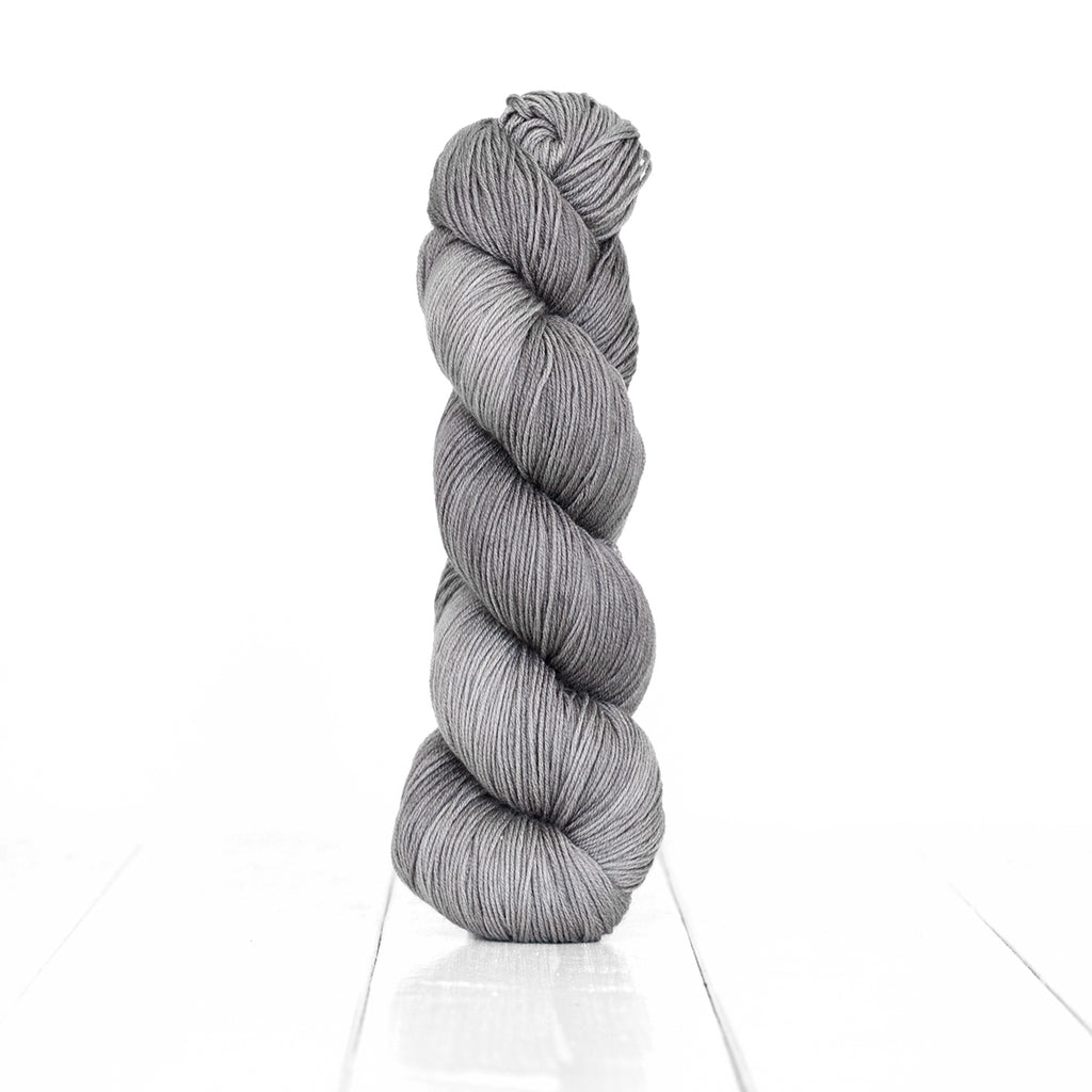  Color Mint, hand-dyed skein of yarn, light grey blue color produced from natural mint.