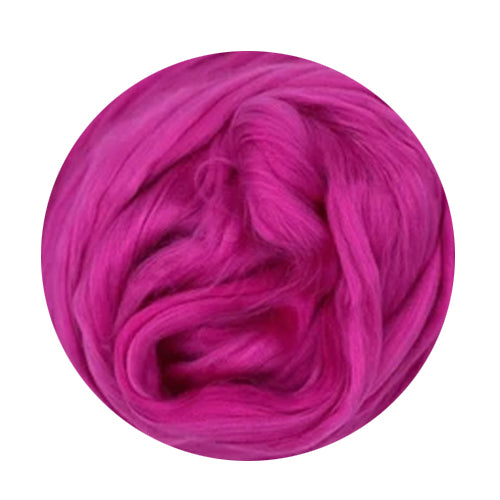 Color Jaipur Pink. A bight magenta shade of dyed mulberry silk top.