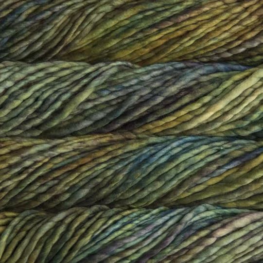 Color: Arequita 885. A greenish yellow variegated variant of Malabrigo Rasta yarn. 