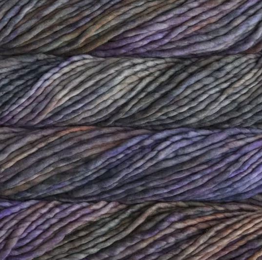 Color: Lluvias 881. A light green, pale blue and lavender variegated variant of Malabrigo Rasta yarn