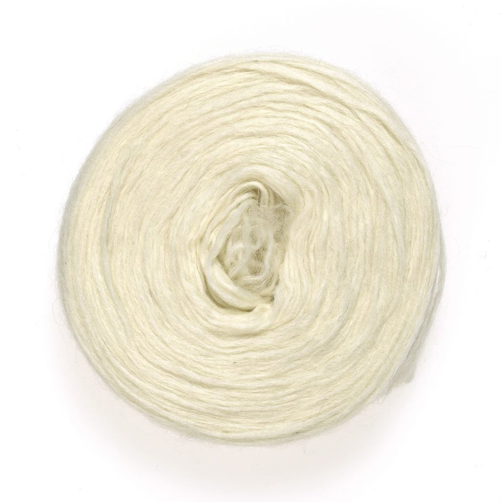 White 0001, a natural white roll of Lopi's Plotulopi.