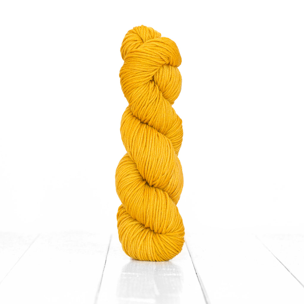 Color Buckthorn, hand-dyed skein of yarn, rustic yellow color produced from natural buckthorn.