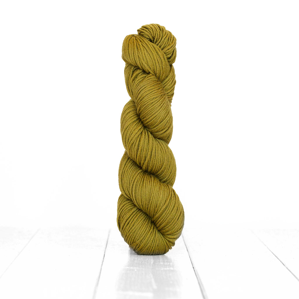  Color Fig, hand-dyed skein of yarn, rustic green color produced from natural figs.