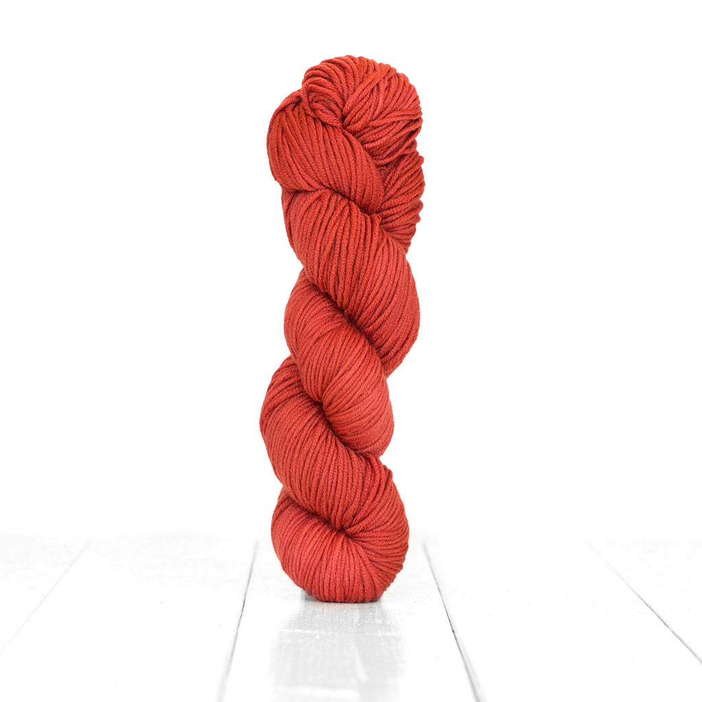 Color Rubia, hand-dyed skein of yarn, rustic red color produced from natural rubia.
