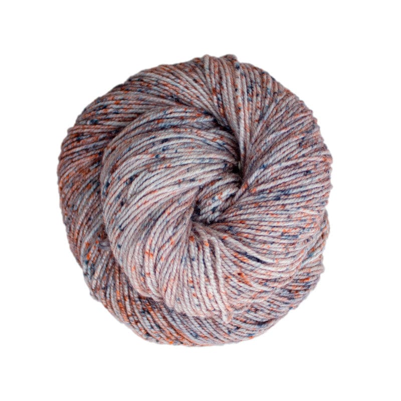 Malabrigo Dos Tierras DK Yarn in Fairy Tale 342 - an off-white colorway with blue and orange speckles