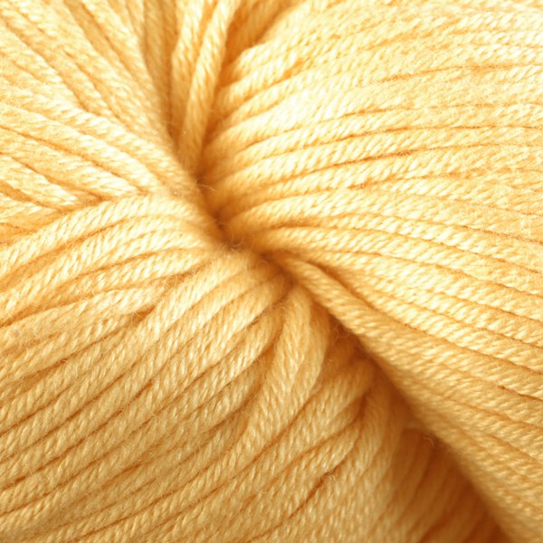 Del 1627, a sunshine yellow skein of Berroco's worsted weight Modern Cotton.