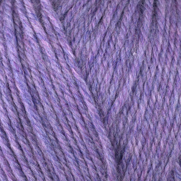 Wisteria 33165, a heathered bright purple skein of washable worsted weight Ultra Wool yarn.
