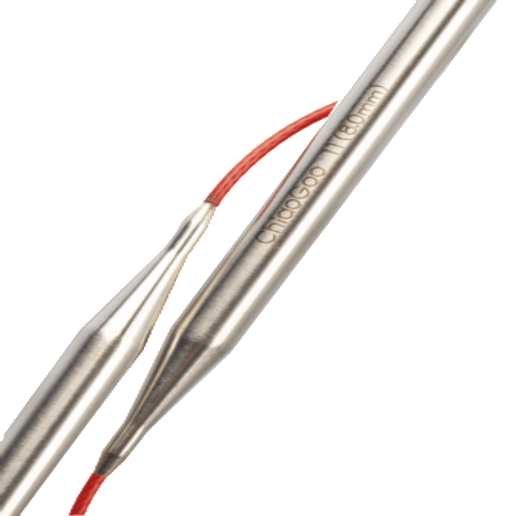 Chiaogoo Red Lace Steel Circulars 40"-Knitting Needles-US 0 - 2.00 mm-